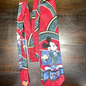 Mickey Unlimited Neck Tie Red Blue Micke Mouse Movie Reel‎